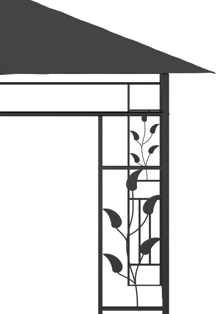 Gazebo com rede mosquiteira 6x3x2,73 m antracite