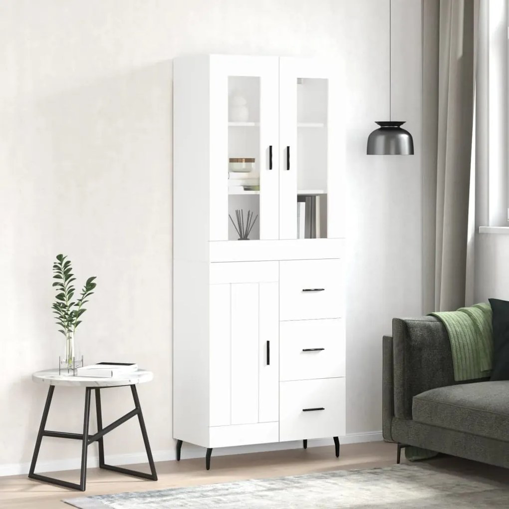 vidaXL Armário alto 69,5x34x180 cm derivados de madeira branco