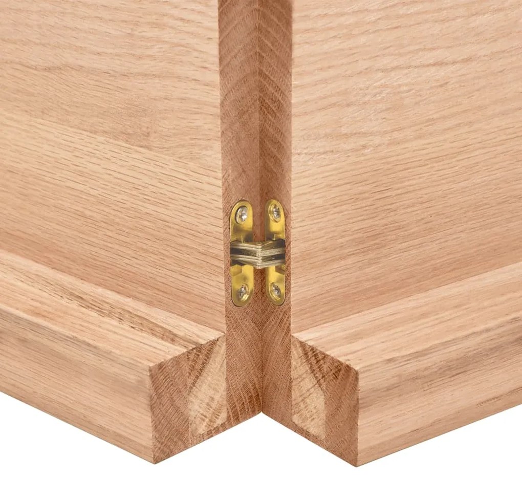 Bancada p/ WC 180x40x(2-6) cm madeira maciça tratada castanho
