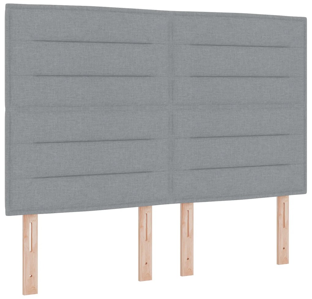 Cama Box Spring com Colchão Cinza Claro 140x200 cm Tecido