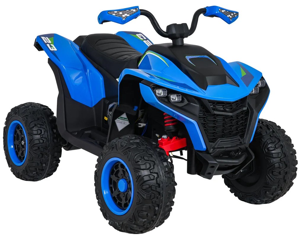 Moto 4 elétrica para crianças 12V 4x4 Fast Wheel, Controle remoto, Rodas Espuma EVA, assento couro ecológico Azul