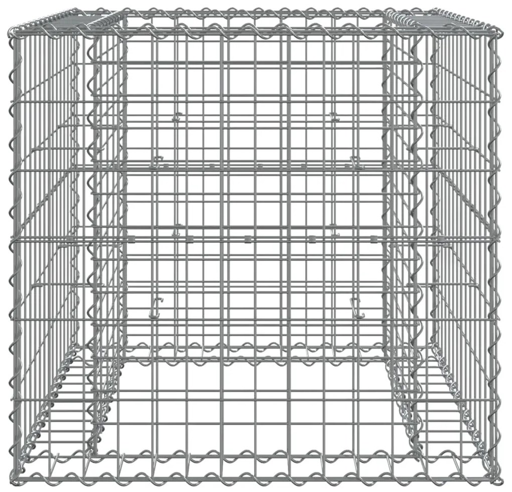 Cesto gabião 70x70x65 cm ferro galvanizado prateado