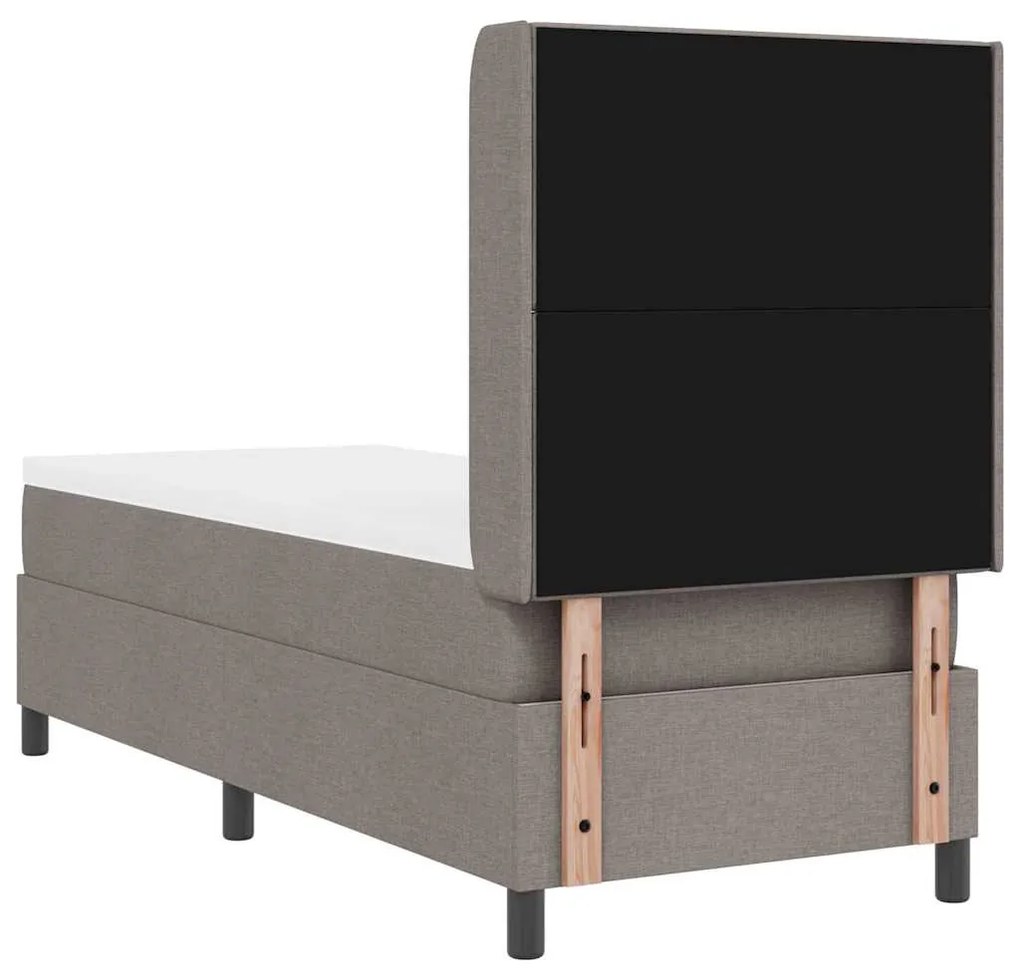 Cama com Estrado e Colchão com LED em Taupe, 80x200 cm de Tecido