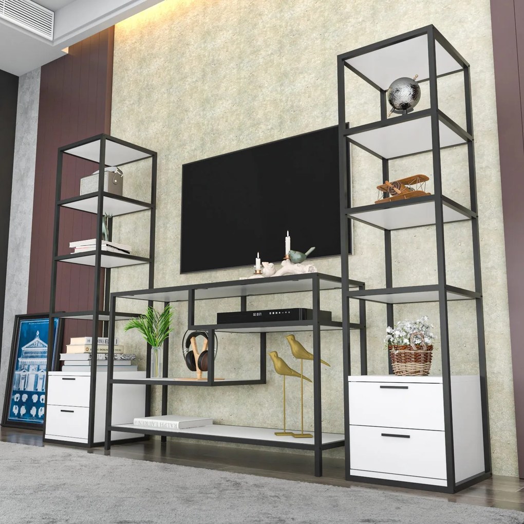 Unidade TV Robbins – Preto e Branco – 198 cm x 39 cm x 160 cm