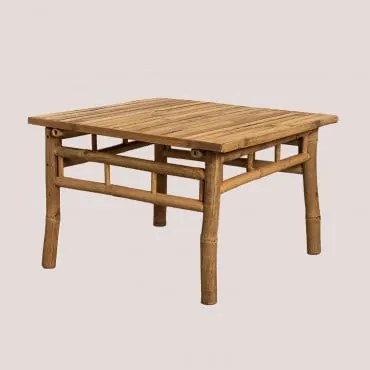 Mesa De Centro Para Jardim Quadrada 70x70 Cm Em Bambu Jamaik Bambu - Sklum