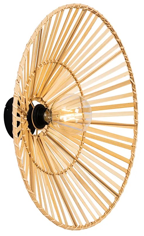 Candeeiro de parede oriental preto com bambu natural - Pua