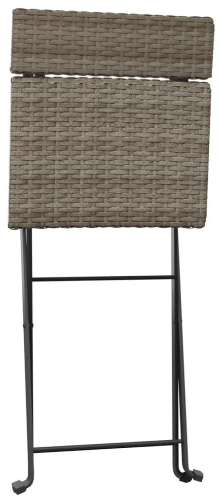 Cadeiras de bistrô dobráveis 4 pcs vime PE e aço cinzento