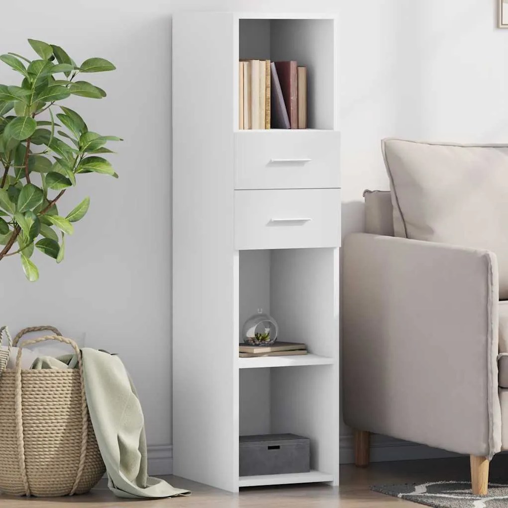 vidaXL Armário alto 30x42,5x124 cm derivados de madeira branco