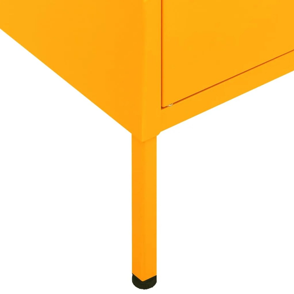 Armário de arrumação aço 80x35x101,5 cm amarelo mostarda