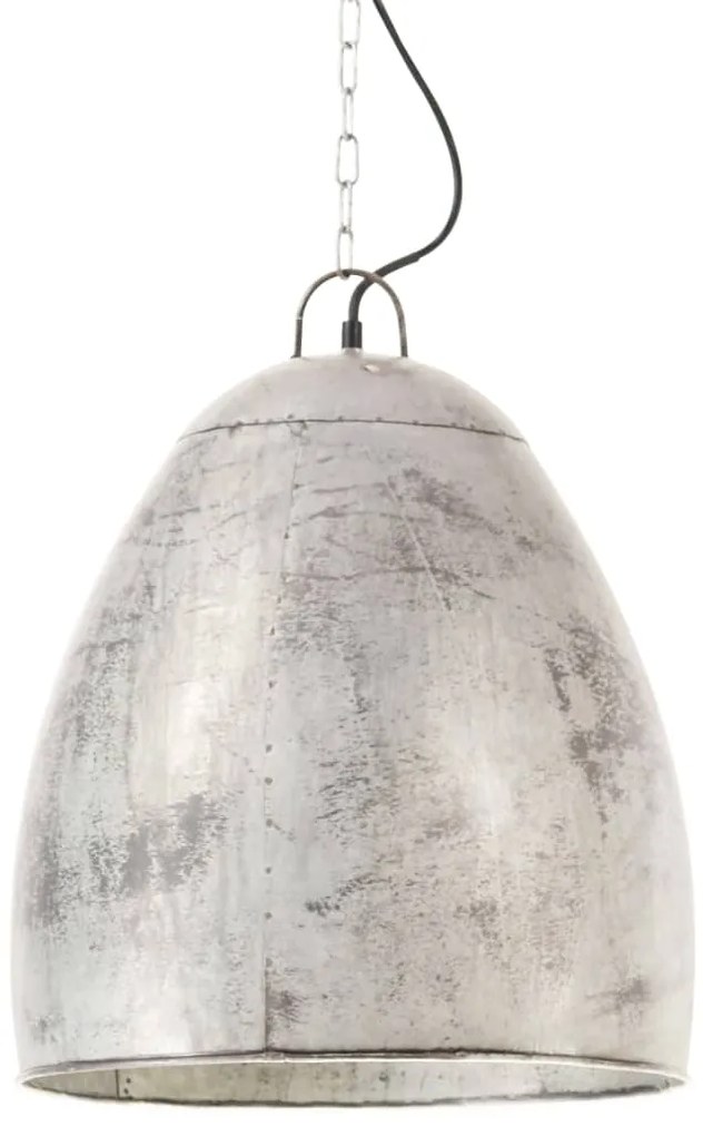 Candeeiro suspenso industrial redondo 25 W 42 cm E27 prateado