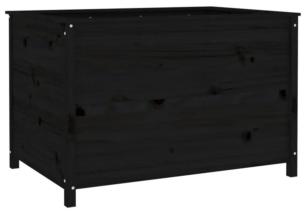Canteiro elevado de jardim 119,5x82,5x78 cm pinho maciço preto
