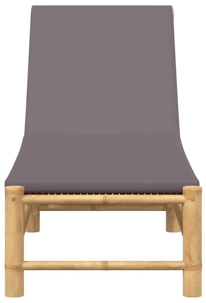 Espreguiçadeira c/ almofadões 55x199x30 cm bambu