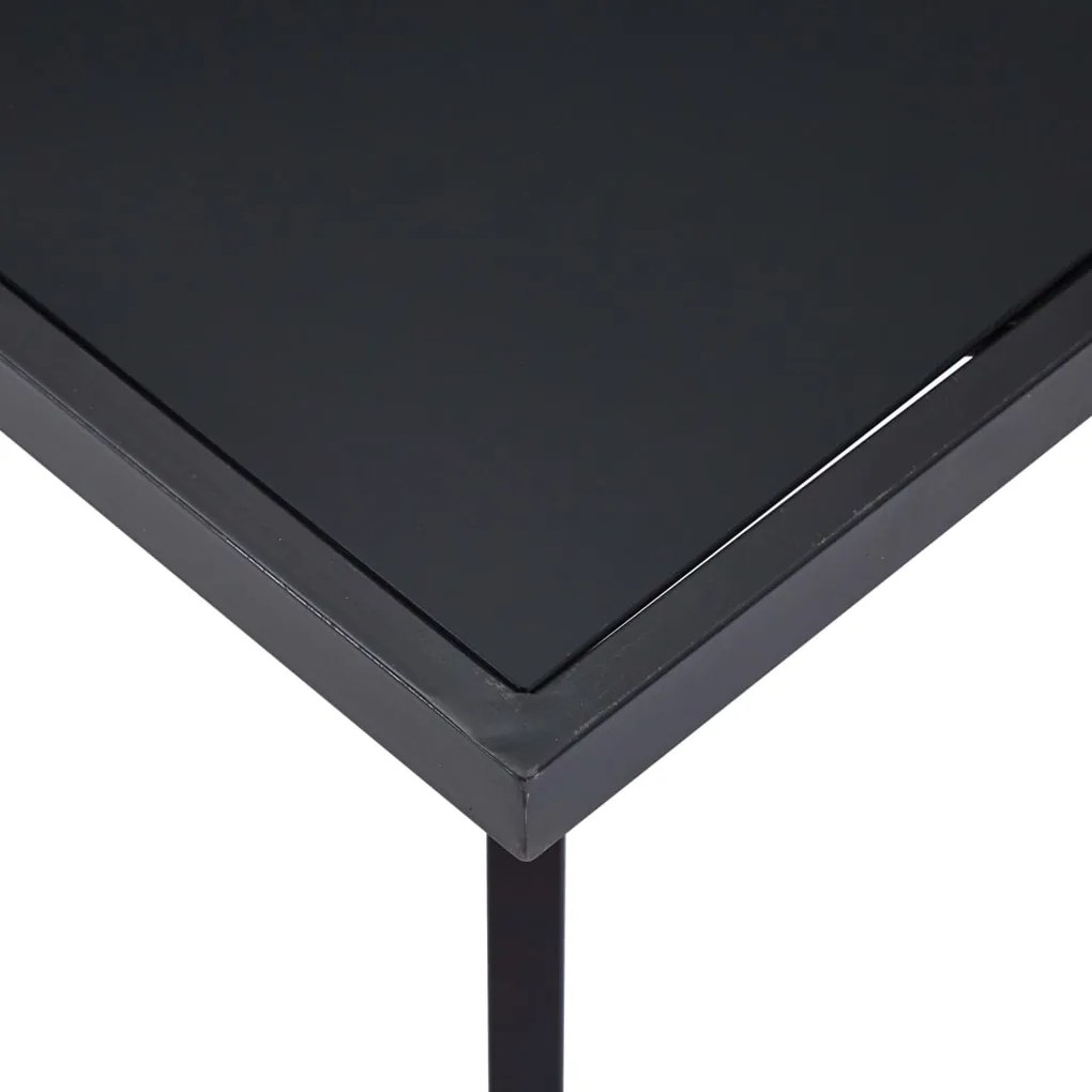 Mesa de jantar 200x100x75 cm vidro temperado preto