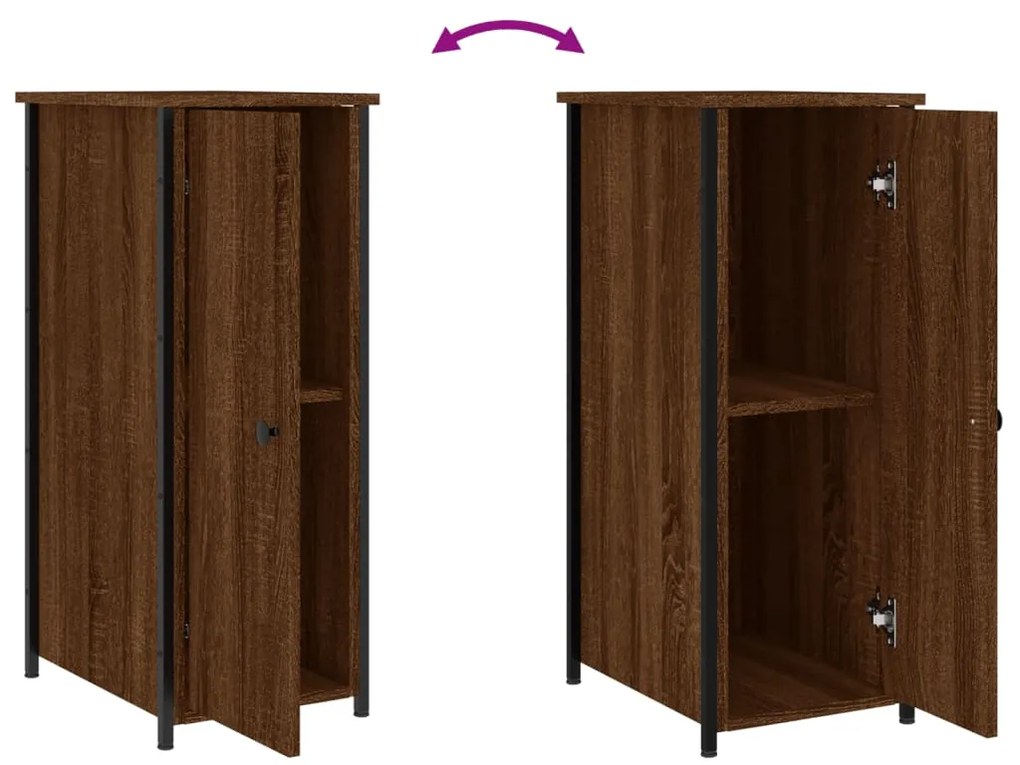 Mesas de cabeceira 2 pcs derivados de madeira carvalho castanho