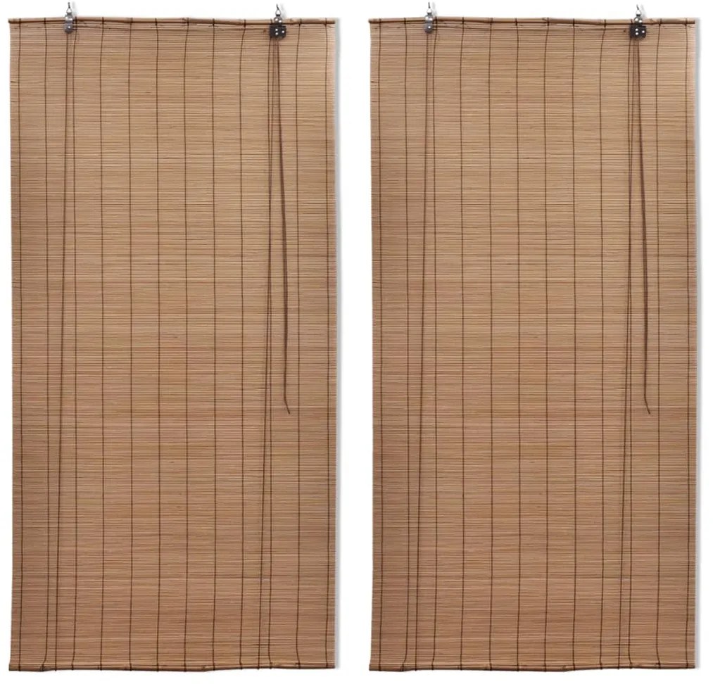 Estores de rolo bambu 2 pcs 120 x 220 cm