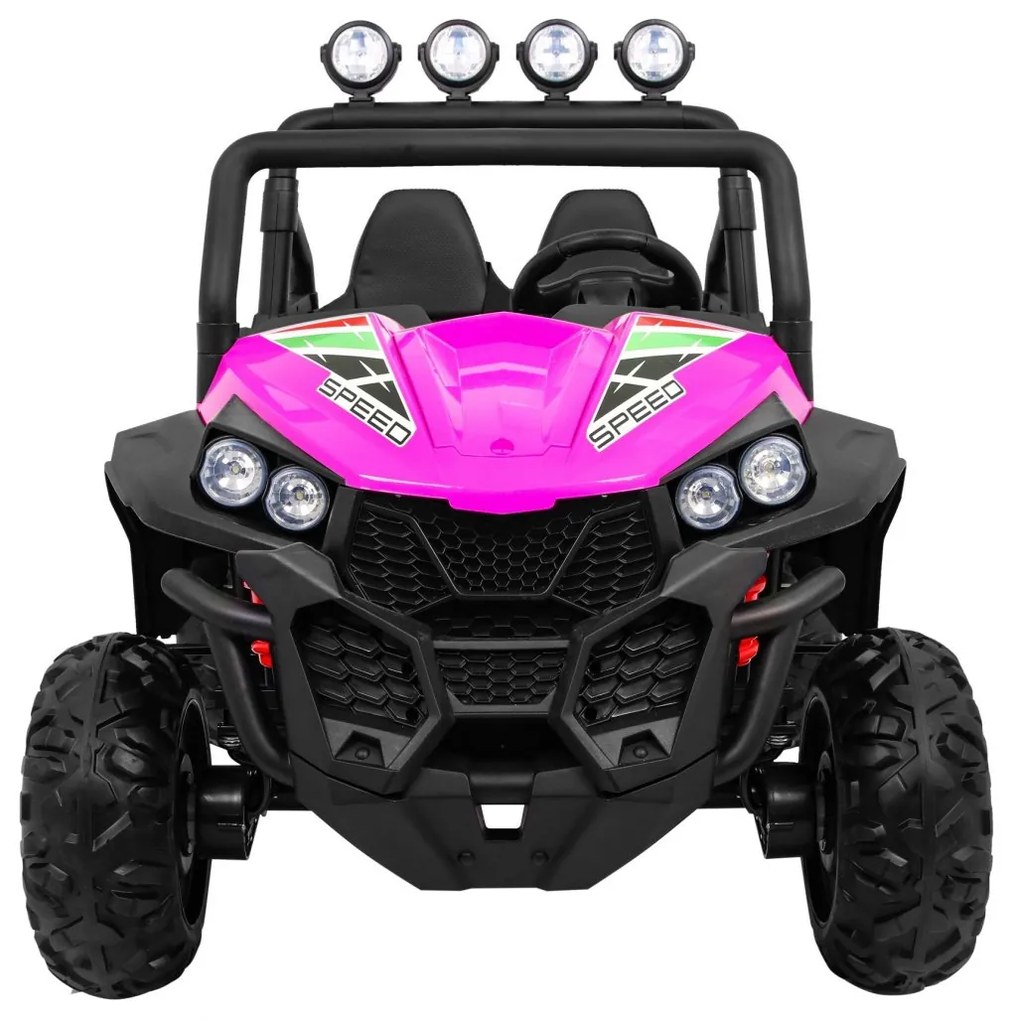 Carro elétrico para Crianças 2 Lugares Grand Buggy 4x4 LIFT 2x12V Rodas Espuma EVA, Assento couro ecológico Rosa