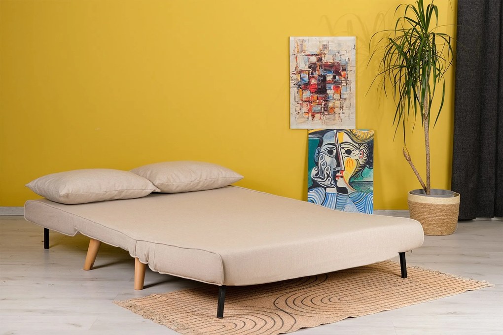 Sofá-Cama 2 Lugares Folde – Creme – 120 x 79 x 80 cm