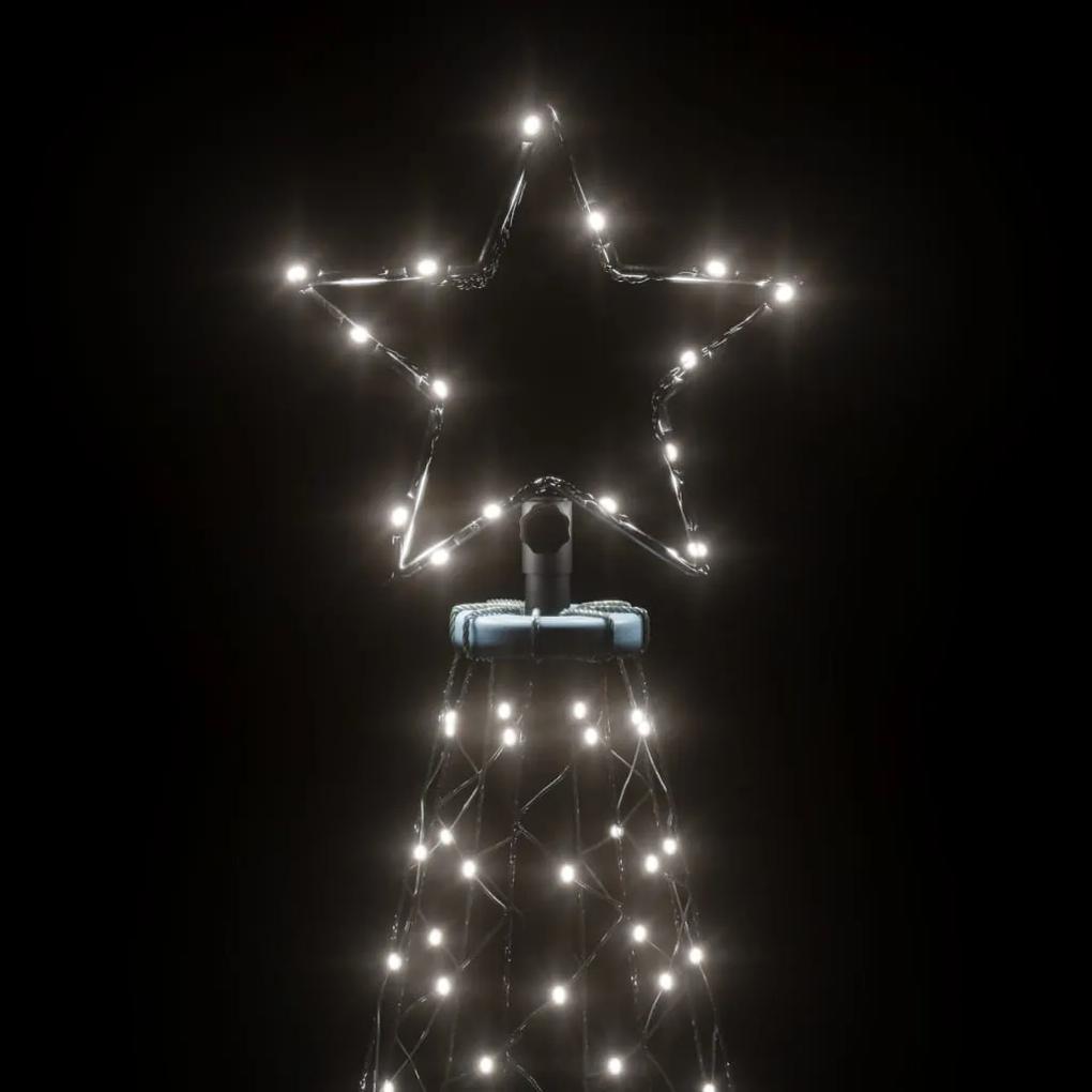 Árvore de Natal c/ poste metal 500 luzes LED 3 m branco frio