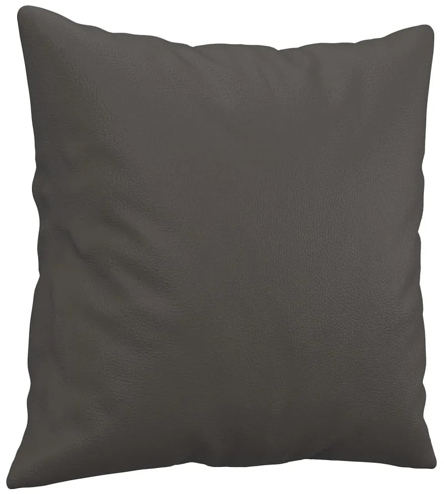 Almofadas decorativas 2 pcs 40x40 cm couro artificial cinzento