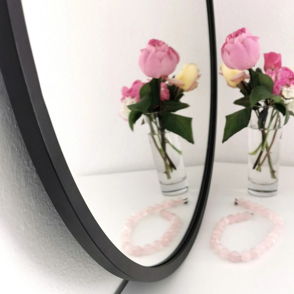 Espelho Siyah Metal – Preto – 60x60 cm