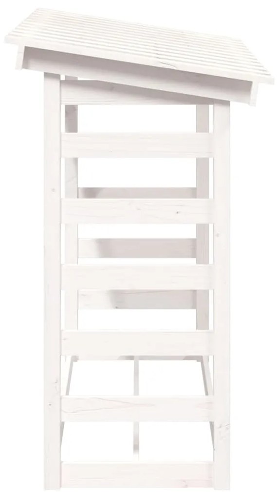 Suporte para lenha 108x64,5x110 cm pinho maciço branco