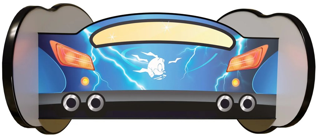 Cama Infantil Crianças C/ LEDs E Oferta Colchão Espuma Racing Car Herois 140 x 70 - SONIC AZUL