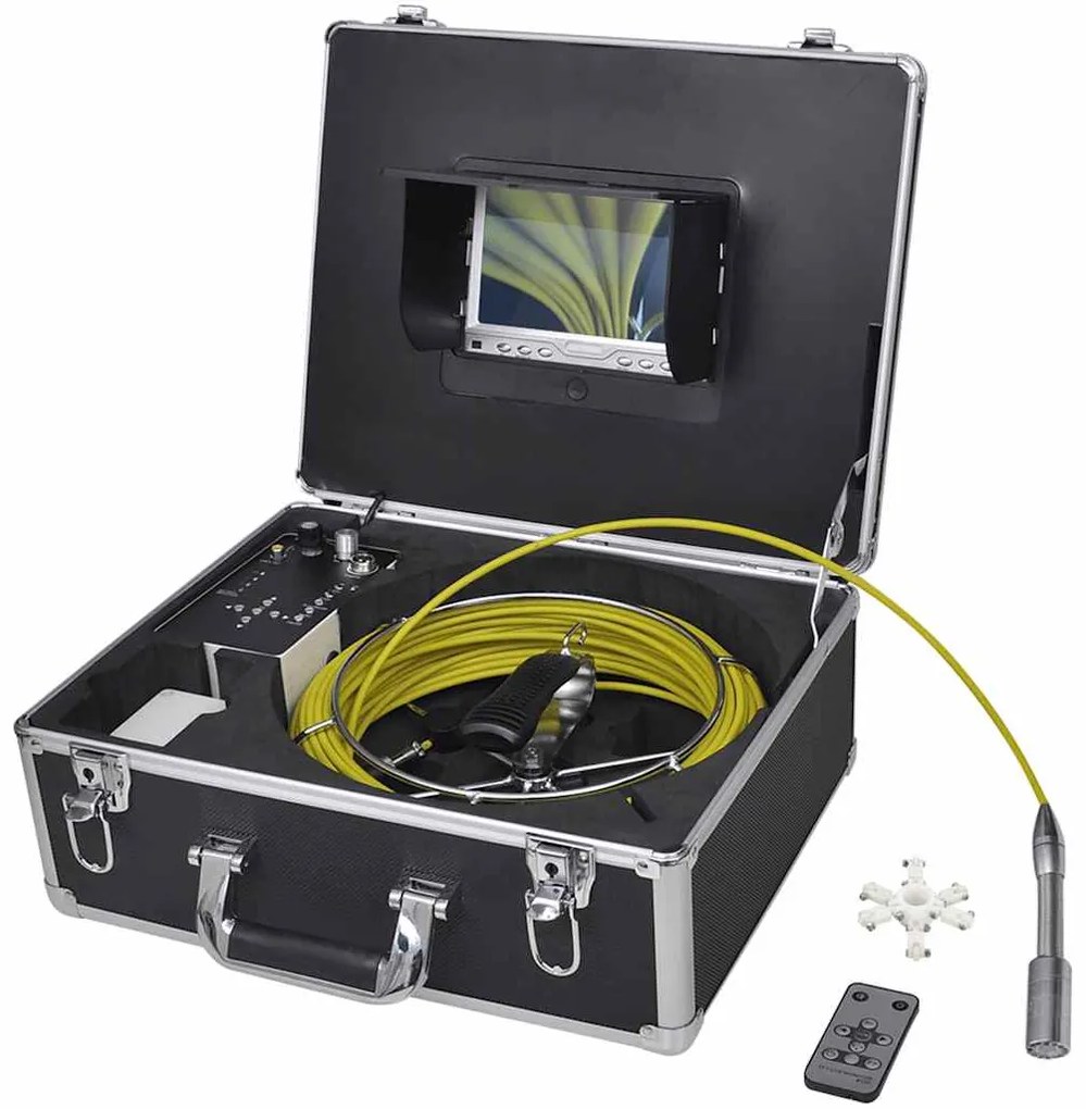 VidaXL Câmara p/ inspeção de tubagens 30 m com caixa de controlo DVR