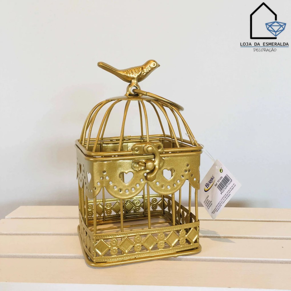 Gaiolas Decorativas Douradas - Menor