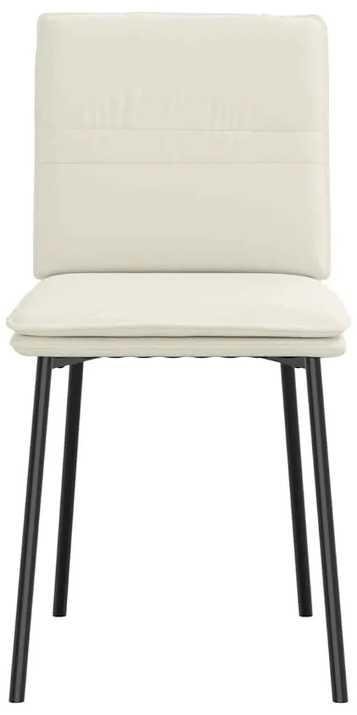 Cadeiras de jantar 4 pcs veludo cor creme