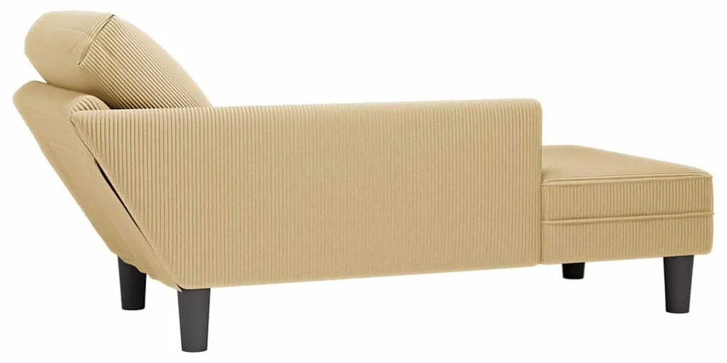Chaise lounge com almofada tecido corduroy verde claro