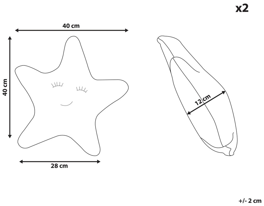 Conjunto de 2 almofadas decorativas em forma de estrela cinzenta 40 x 40 cm BHOPAL Beliani