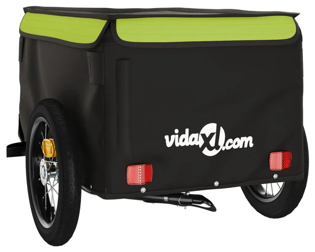 Reboque para bicicleta 30 kg ferro preto e verde