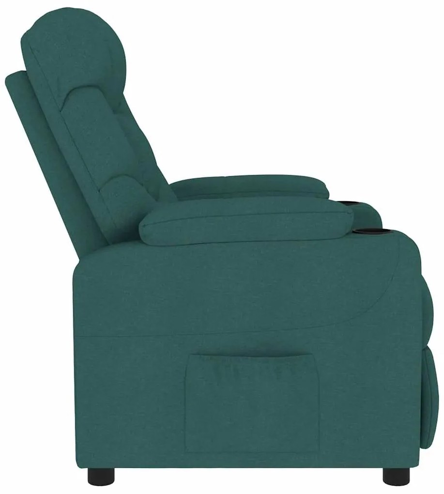 Poltrona de massagens tecido verde-escuro