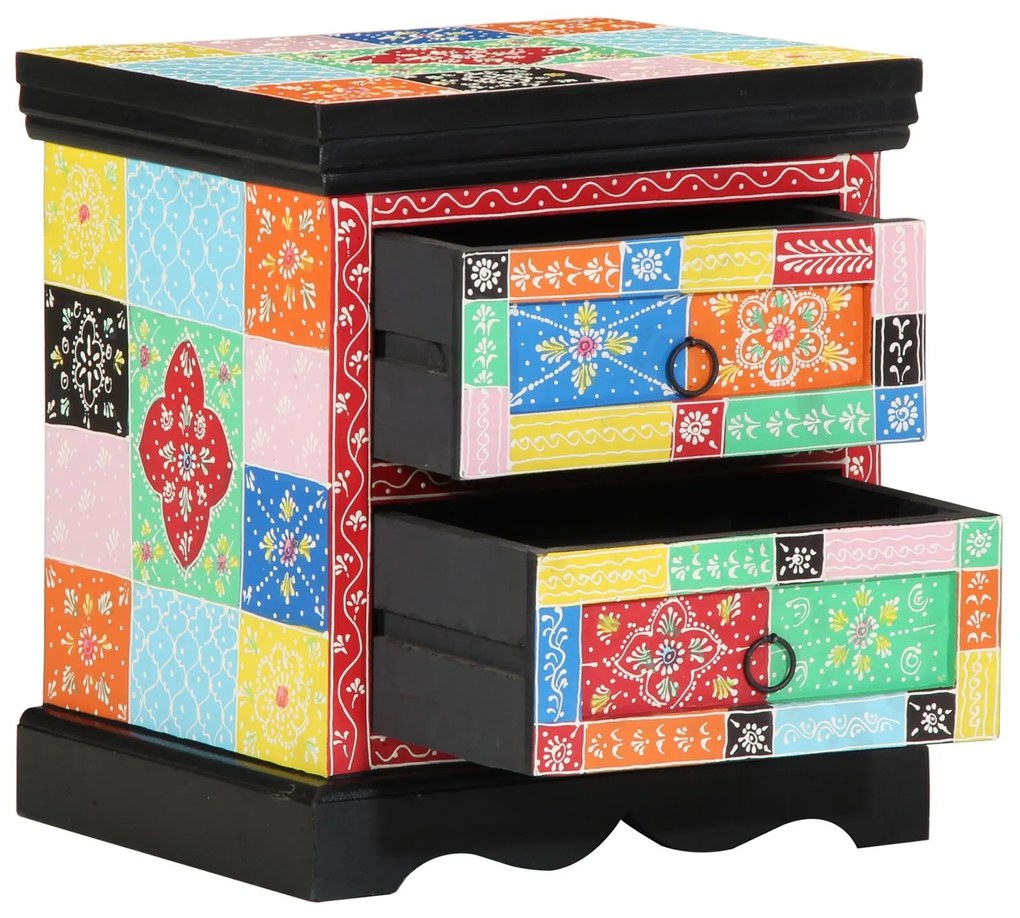 Criado-Mudo 2 pcs Multicolorido 40x35x45 cm Madeira de Engenharia