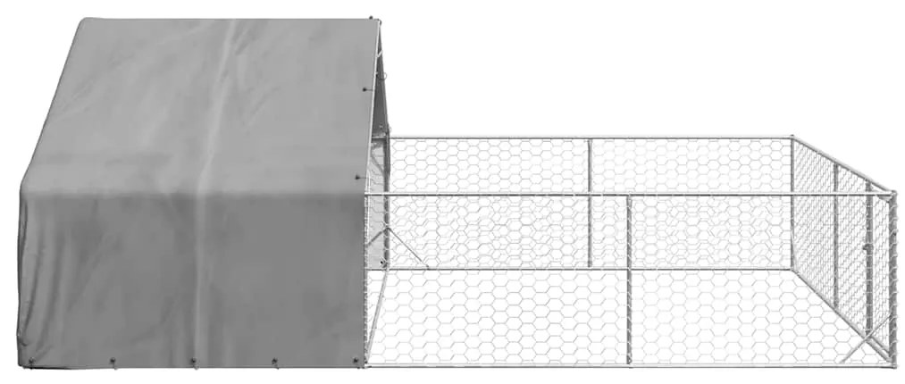 Canil exterior para cães com corredor 6x3x1,9 m aço galvanizado