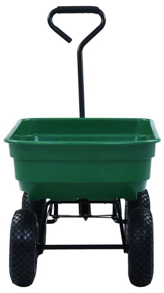 Carrinho de mão basculante para jardim 300 kg 75 L verde