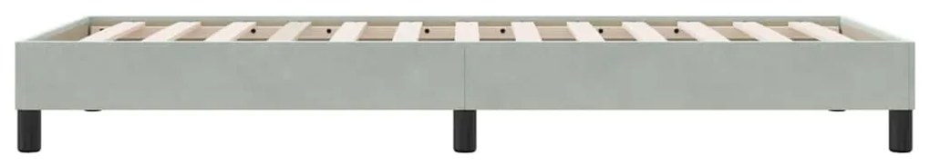 Estrutura de cama sem colchão 90x210 cm veludo cinzento-claro