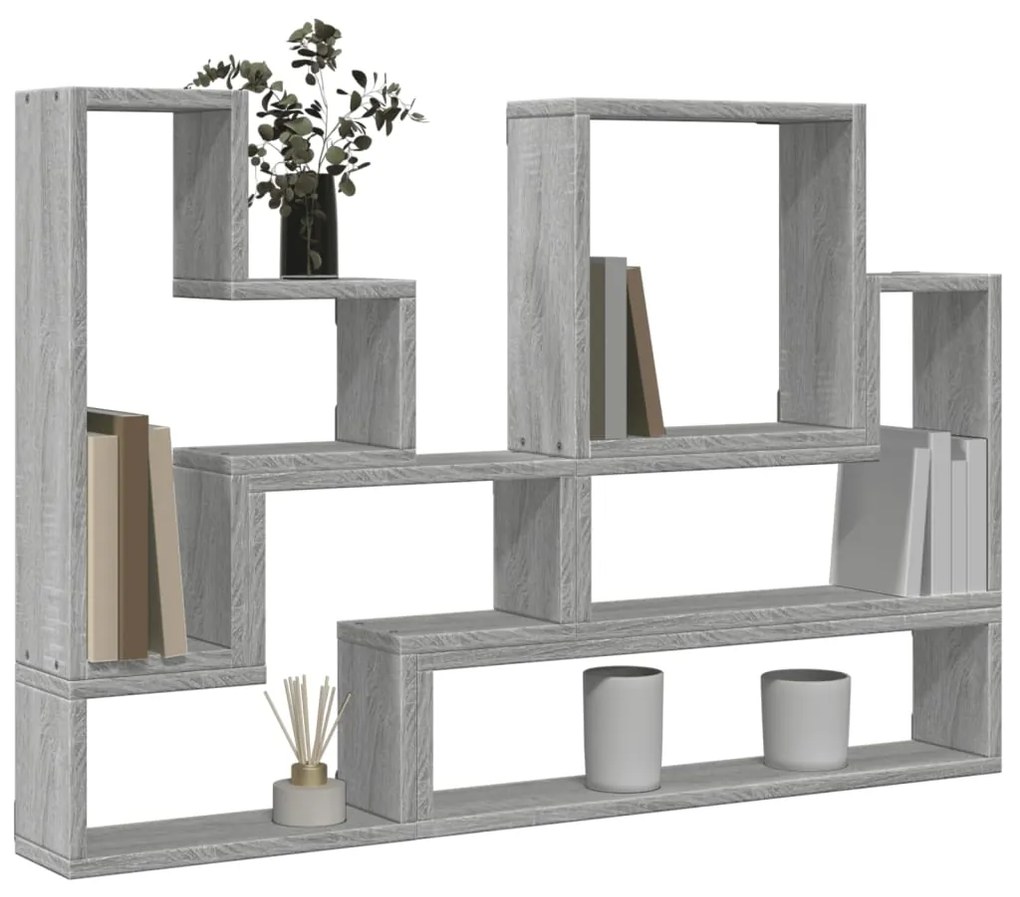 Estante 96x12x64 cm derivados de madeira cinzento sonoma