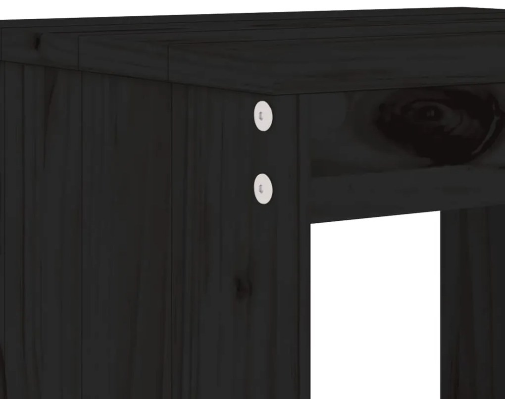Bancos de jardim 2 pcs 40x36x45 cm pinho maciço preto