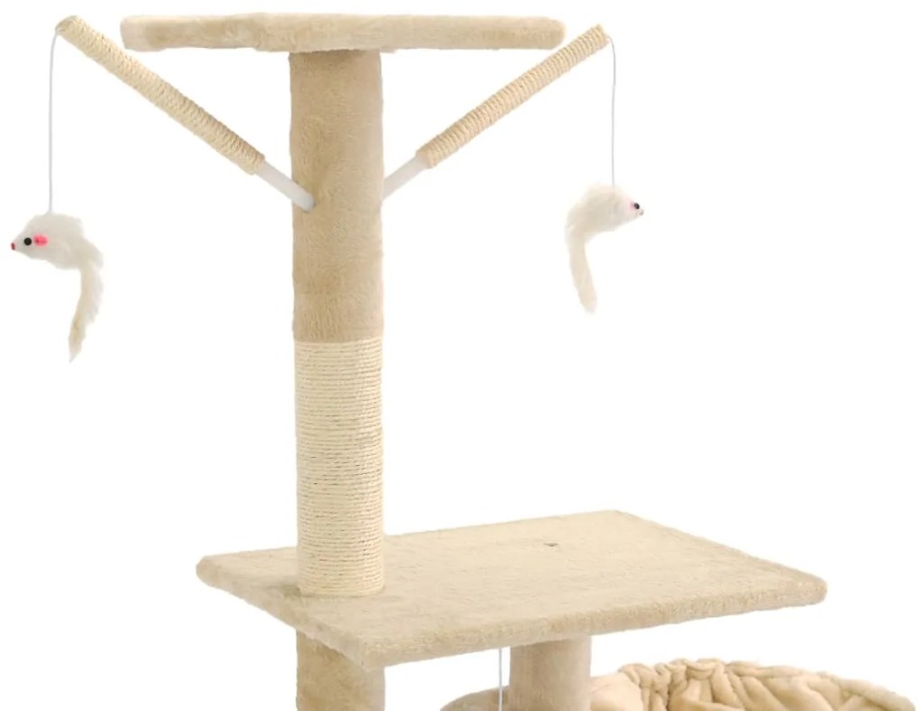 Árvore para gatos c/ postes arranhadores sisal 230-250 cm bege