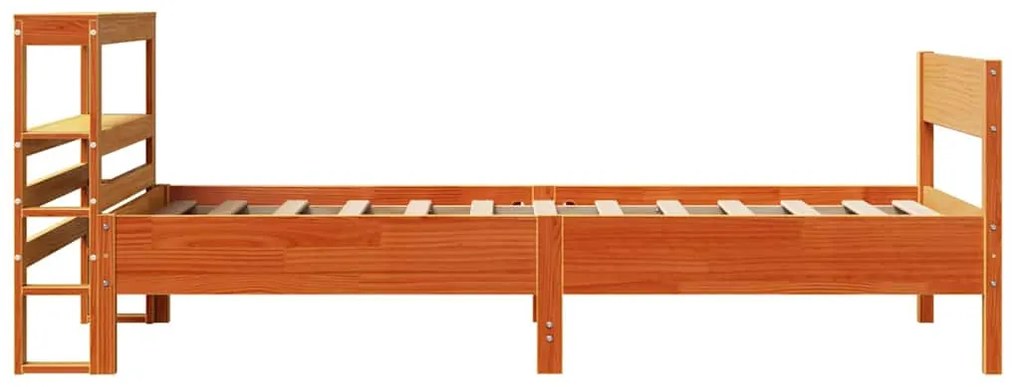 Cama sem colchão 90x200 cm pinho maciço castanho-mel