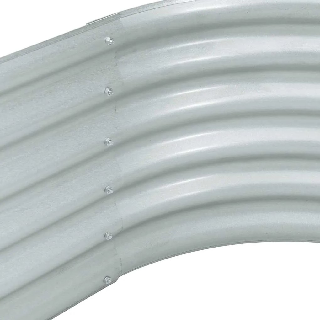 Canteiro elevado de jardim aço galvanizado 160x80x44cm prateado