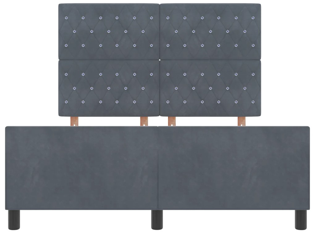 Cama vidaXL Cinza Escuro 160x200 cm Veludo
