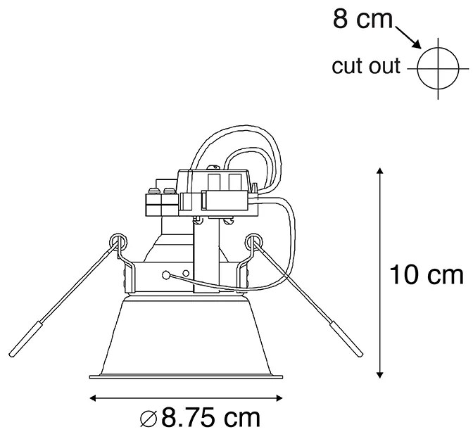 LED Foco embutido inteligente branco incl. WiFi GU10 ajustável - Alloy Moderno