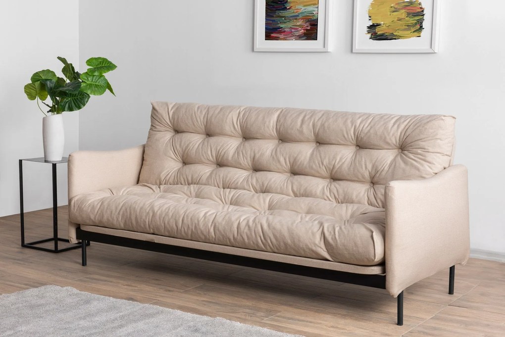 Sofá-Cama 3 Lugares Renge – Creme – 200x92x82 cm