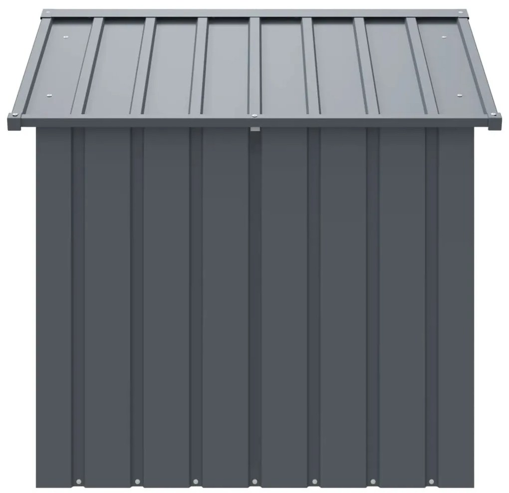 Casota para cães com teto 117x103x102 cm aço galvanizado preto