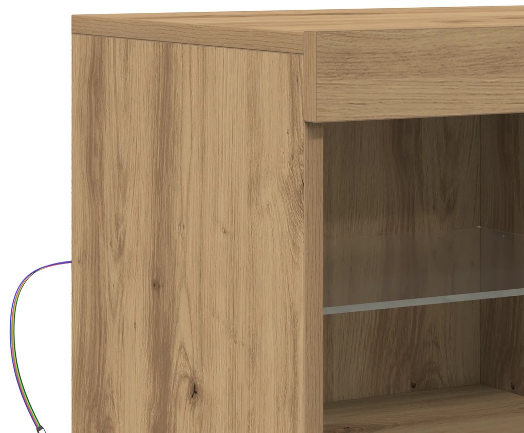 Buffet com Luzes LED Carvalho Artesanal 81x37x67 cm
