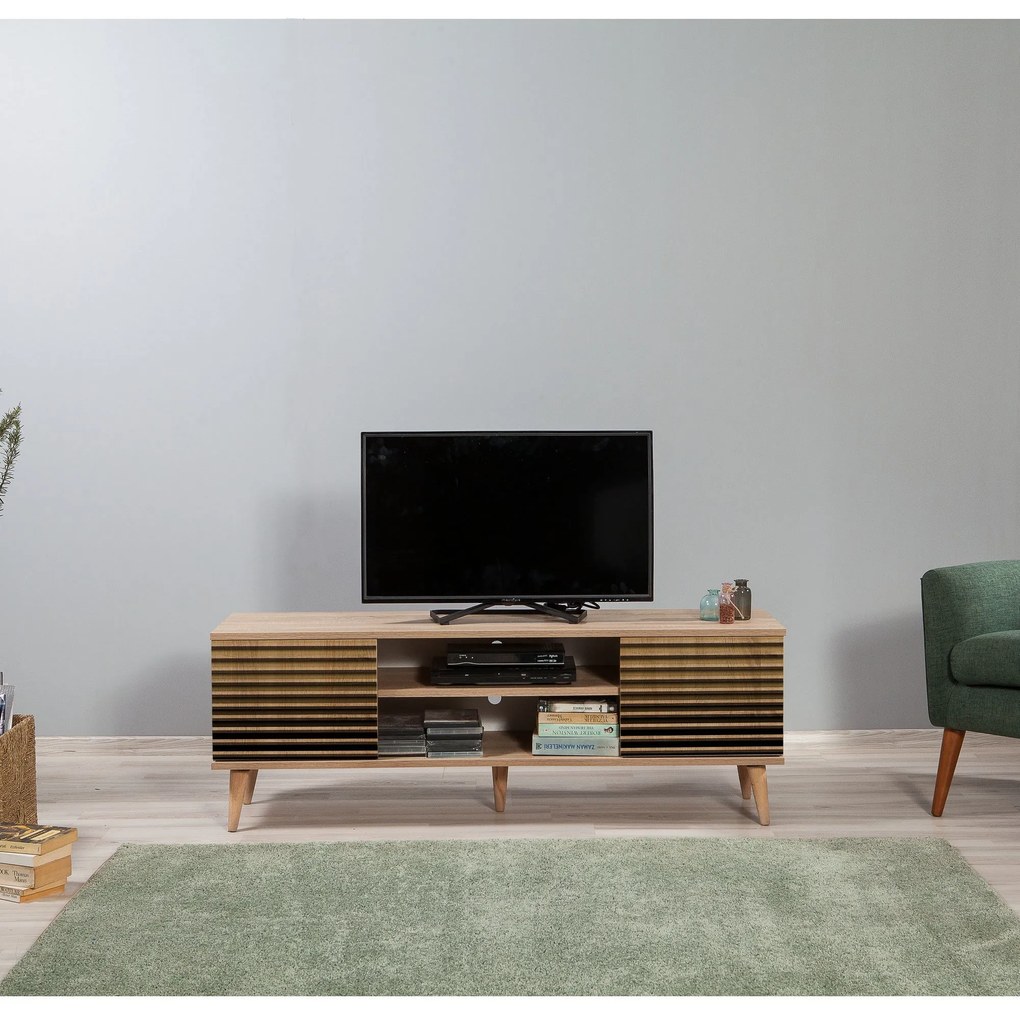 Móvel TV Truva – Carvalho Sonoma – 140 cm x 50 cm x 40 cm