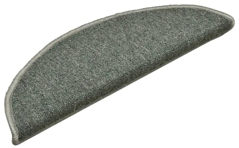 Tapete/carpete para degraus 15 pcs 56x17x3 cm verde-escuro