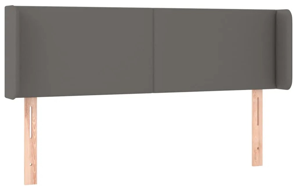 Cabeceira cama c/ LED 147x16x78/88 cm couro artificial cinzento